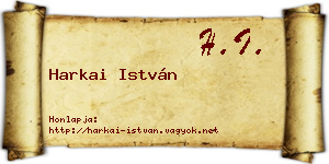 Harkai István névjegykártya
